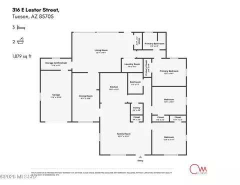 Floorplan - 316 E Lester St, Tucson, AZ 85705 photo 1 of 1