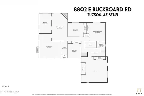 Floorplan - 8802 E Buckboard Rd, Tucson, AZ 85749 photo 1 of 1