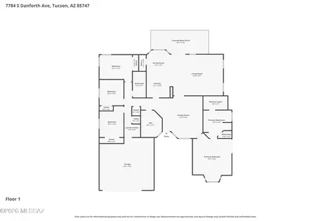 Floorplan - 7784 S Danforth Ave, Tucson, AZ 85747 photo 2 of 2