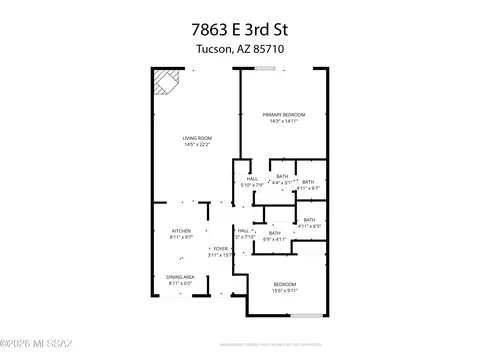 Floorplan - 7863 E 3rd St, Tucson, AZ 85710 photo 1 of 1