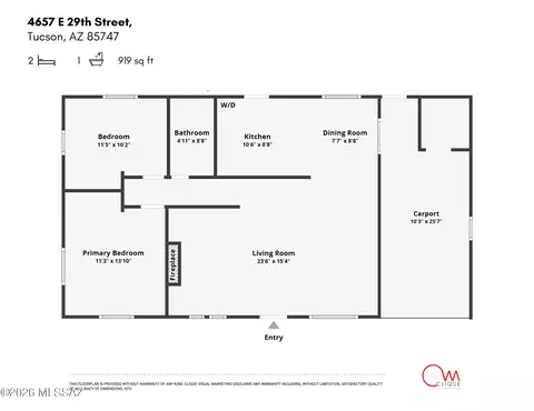 Floorplan - 4657 E 29th St, Tucson, AZ 85711 photo 1 of 1