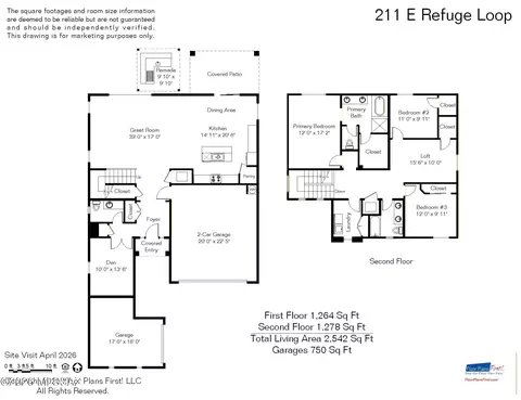 Floorplan - 211 E Refuge Loop, Vail, AZ 85641 photo 1 of 1