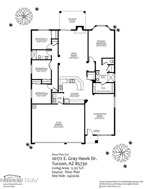 Floorplan - 10172 E Gray Hawk Dr, Tucson, AZ 85730 photo 2 of 2