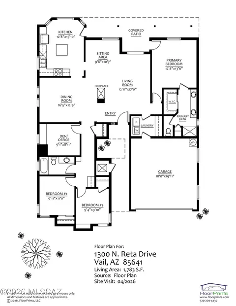 Floorplan - 1300 N Reta Dr, Vail, AZ 85641 photo 1 of 1