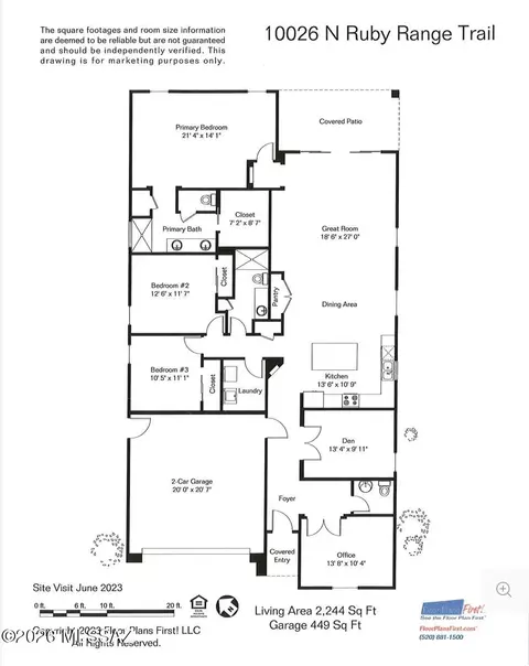 Floorplan - 10026 N Ruby Range Trl, Marana, AZ 85653 photo 1 of 1