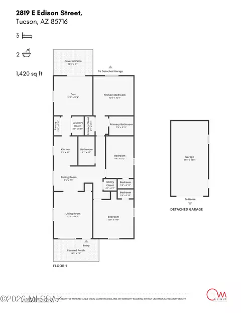 Floorplan - 2819 Edison St, Tucson, AZ 85716 photo 1 of 1