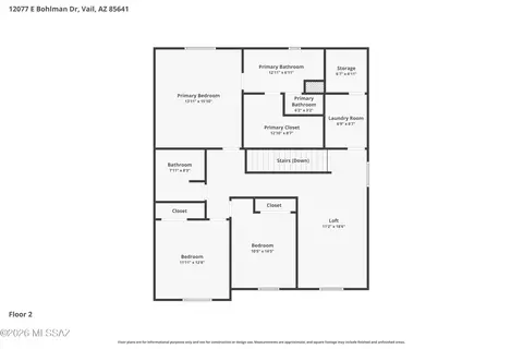 Floorplan - 12077 E Bohlman Dr, Vail, AZ 85641 photo 3 of 3