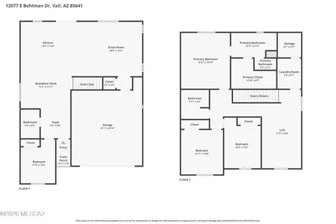 Floorplan - 12077 E Bohlman Dr, Vail, AZ 85641 photo 1 of 3