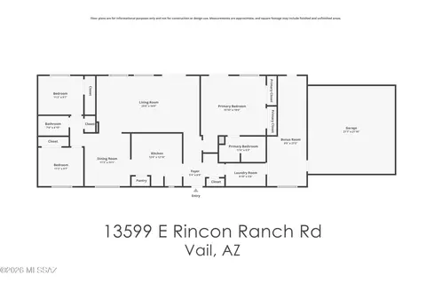 Floorplan - 13599 E Rincon Ranch Rd, Vail, AZ 85641 photo 1 of 1