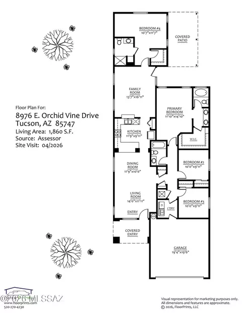 Floorplan - 8976 E Orchid Vine Dr, Tucson, AZ 85747 photo 1 of 2
