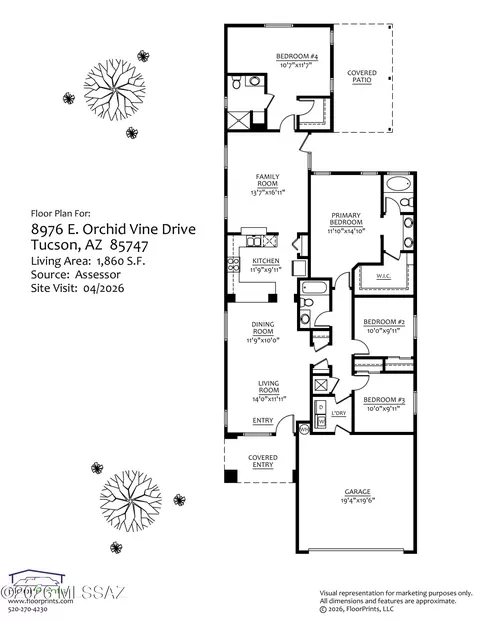 Floorplan - 8976 E Orchid Vine Dr, Tucson, AZ 85747 photo 2 of 2