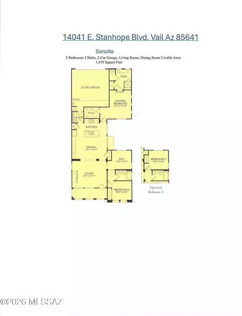 Floorplan - 14041 E Stanhope Blvd, Vail, AZ 85641 photo 1 of 1