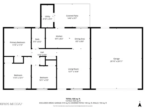 Floorplan - 5859 E 33rd, Tucson, AZ 85711 photo 1 of 2
