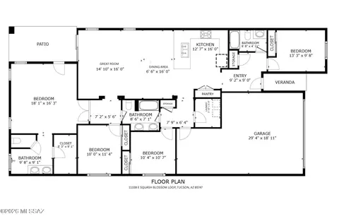 Floorplan - 11338 E Squash Blossom Loop, Tucson, AZ 85747 photo 1 of 1