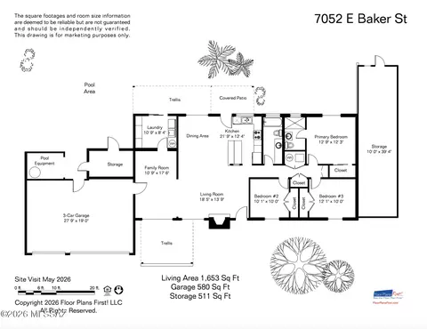 Floorplan - 7052 E Baker St, Tucson, AZ 85710 photo 2 of 2