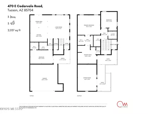Floorplan - 470 E Cedarvale Rd, Tucson, AZ 85704 photo 1 of 2