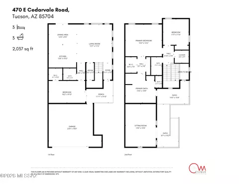 Floorplan - 470 E Cedarvale Rd, Tucson, AZ 85704 photo 2 of 2