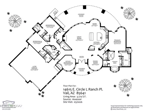 Floorplan - 14615 E Circle L Ranch Pl, Vail, AZ 85641 photo 1 of 2