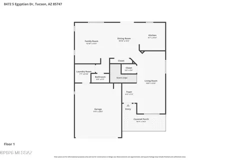 Floorplan - 8472 S Egyptian Dr, Tucson, AZ 85747 photo 1 of 1