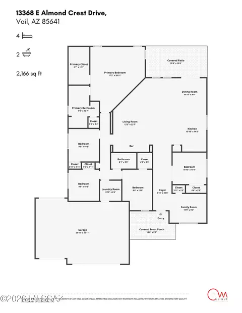 Floorplan - 13368 E Almond Crest Dr, Vail, AZ 85641 photo 1 of 1