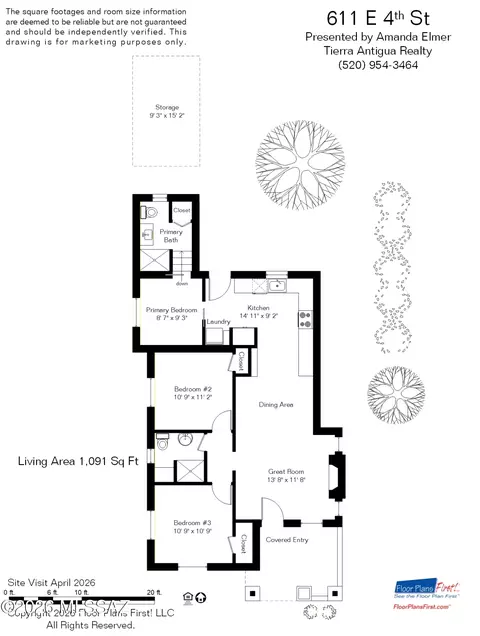Floorplan - 611 E 4th St, Tucson, AZ 85705 photo 1 of 1