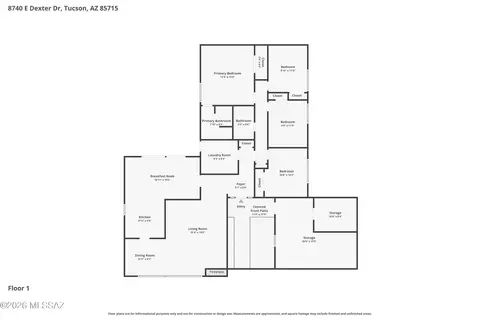 Floorplan - 8740 E Dexter Dr, Tucson, AZ 85715 photo 2 of 2