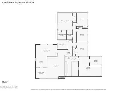 Floorplan - 8740 E Dexter Dr, Tucson, AZ 85715 photo 1 of 2