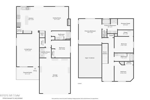 Floorplan - 12754 E Hannah Trl, Vail, AZ 85641 photo 1 of 1