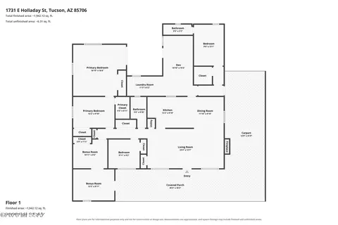 Floorplan - 1731 E Holladay St, Tucson, AZ 85706 photo 1 of 1