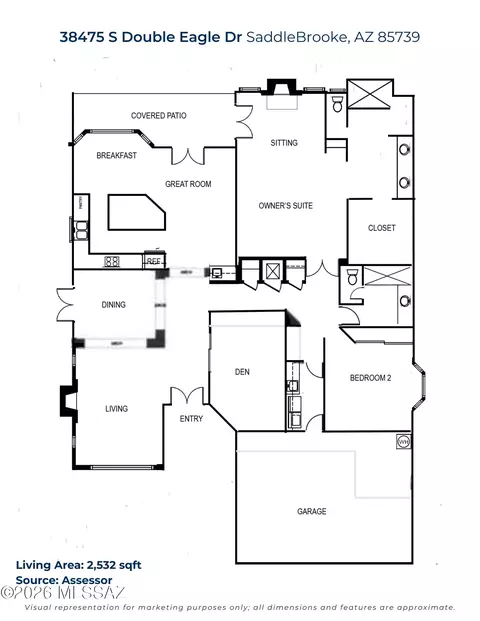 Floorplan - 38475 S Double Eagle Dr, Tucson, AZ 85739 photo 1 of 1