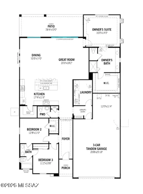 Floorplan - 12734 E Lauren Canyon Pl, Vail, AZ 85641 photo 1 of 1