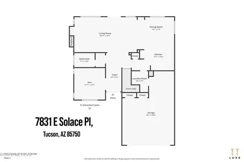Floorplan - 7831 E Solace Pl, Tucson, AZ 85750 photo 2 of 3