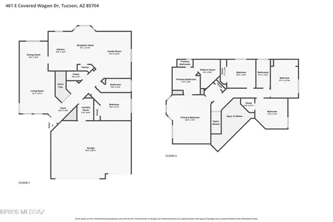 Floorplan - 461 E Covered Wagon Dr, Tucson, AZ 85704 photo 1 of 3