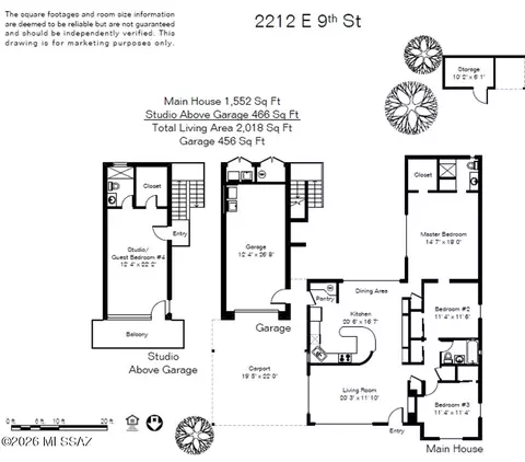 Floorplan - 2212 E 9th St, Tucson, AZ 85719 photo 1 of 1