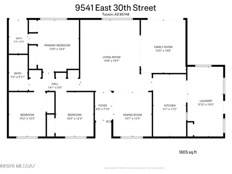 Floorplan - 9541 E 30th St, Tucson, AZ 85748 photo 1 of 1