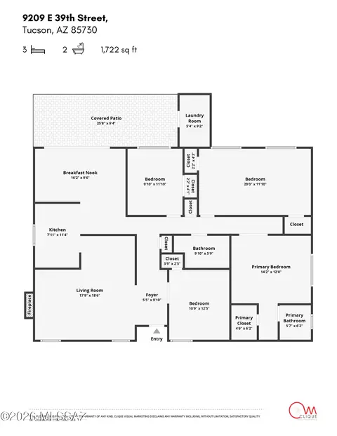 Floorplan - 9209 E 39th St, Tucson, AZ 85730 photo 2 of 2