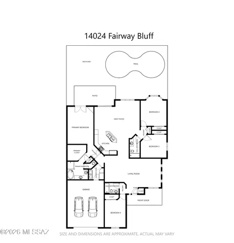 Floorplan - 14024 E Fairway Bluff Ct, Vail, AZ 85641 photo 1 of 3