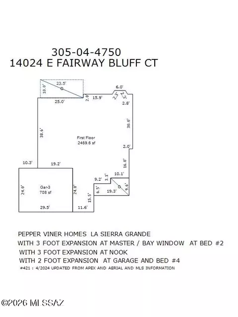 Floorplan - 14024 E Fairway Bluff Ct, Vail, AZ 85641 photo 2 of 3