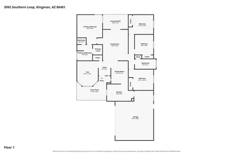 Floorplan - 3092 Southern Loop, Kingman, AZ 86401 photo 1 of 1