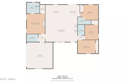Floorplan - 2728 Bain Trl, Overgaard, AZ 85933 photo 2 of 4