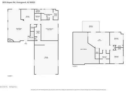 Floorplan - 3033 Aspen Rd, Overgaard, AZ 85933 photo 1 of 2