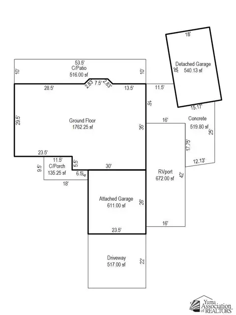 Floorplan - 13902 E 53 Dr, Yuma, AZ 85367 photo 1 of 1