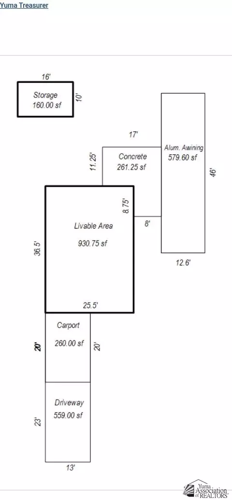 Floorplan - 5216 E 33 Pl, Yuma, AZ 85365 photo 1 of 1