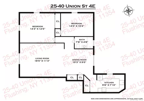 Floorplan - 25-40 Union St #4E, Flushing, NY 11354 photo 1 of 1