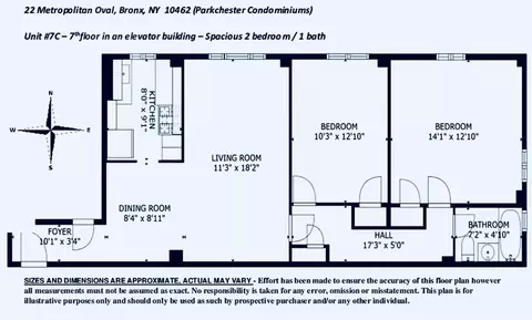 22 Metropolitan Oval #7C, New York, NY 10462