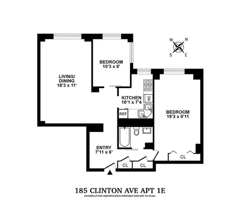 185 Clinton Ave #1E, Brooklyn, NY 11205