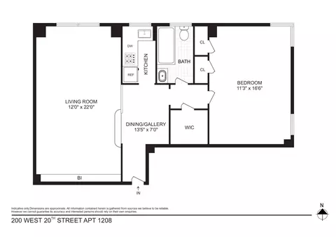 200 W 20th St #1208, New York, NY 10011