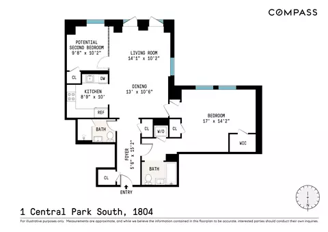 1 Central Park S #1804, New York, NY 10019