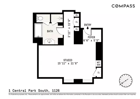 1 Central Park S #1126, New York, NY 10019