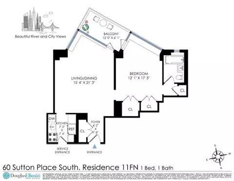 60 Sutton Pl S #11FN, New York, NY 10022